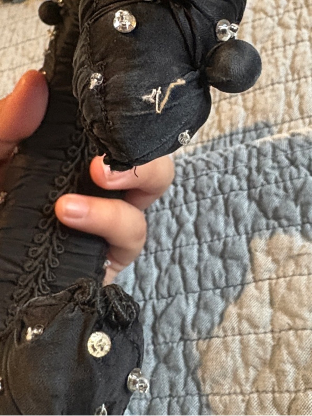 Shrimps Black Padded Headband with Crystal and Bead Embellishments - Picture 5 of 5